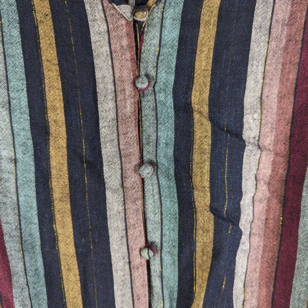 Rails Beaux Varadero Stripe Linen Blend Long Sleeve Blouse Medium - Picture 10 of 16